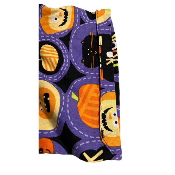 Halloween HQ Scrub Top Trick or Treat Pumpkins Cat Size M - Picture 6 of 11